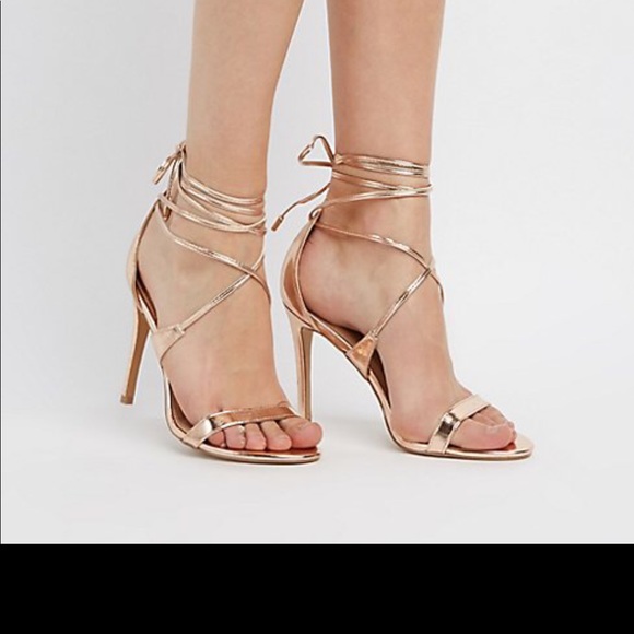 Charlotte Russe Shoes - Charlotte Russe Rose Gold Cassie Heels